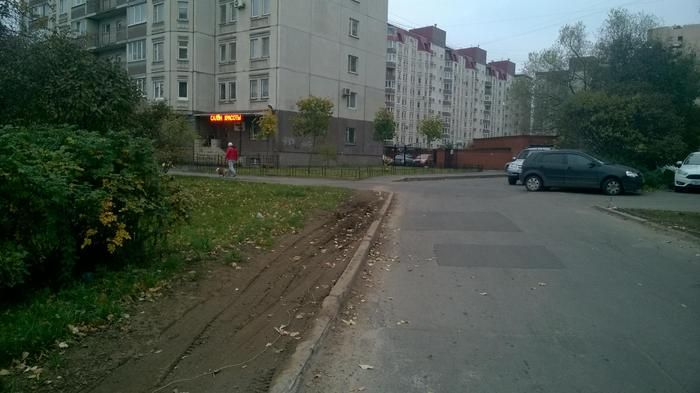 В Санкт-Петербурге во дворе одного из домов идет война за газон