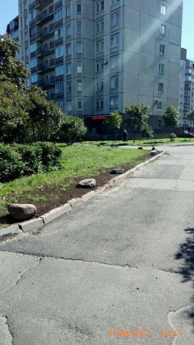 В Санкт-Петербурге во дворе одного из домов идет война за газон