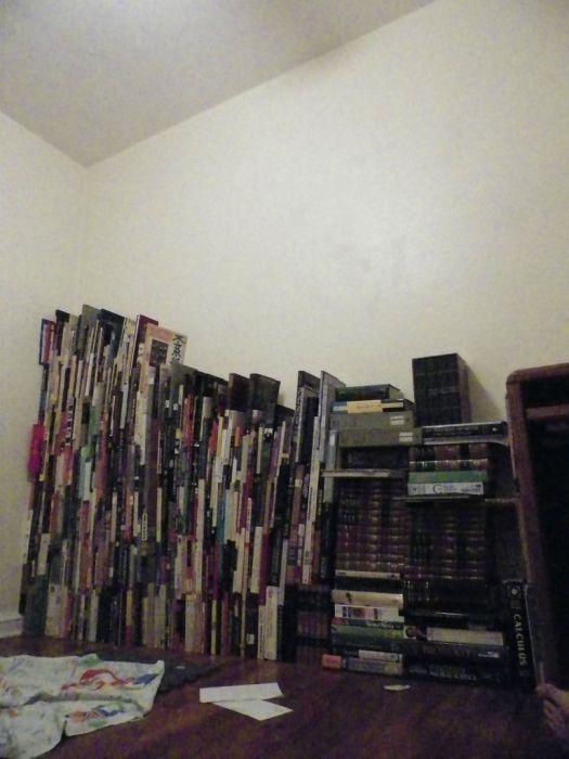 Книжный шкаф из книг (10 фото)