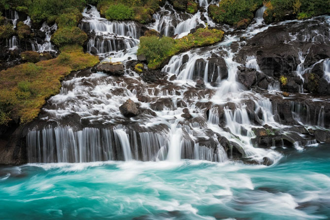 Красота водопада Хрейнфоссар