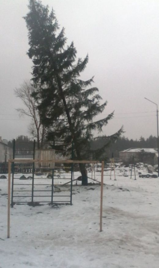 Новогодняя елка в поселке Лашма Рязанской области