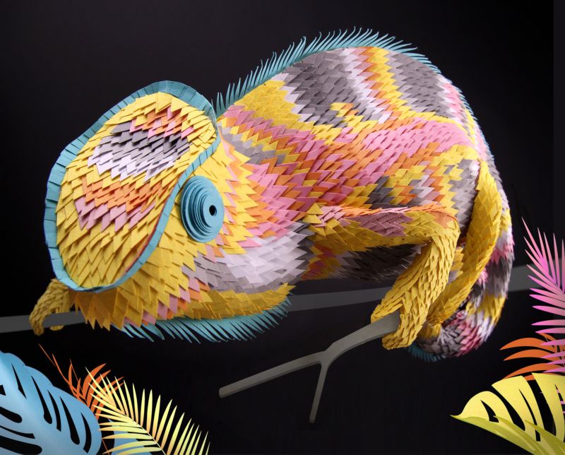 Невероятно красивые трехмерные бумажные животные и цветы