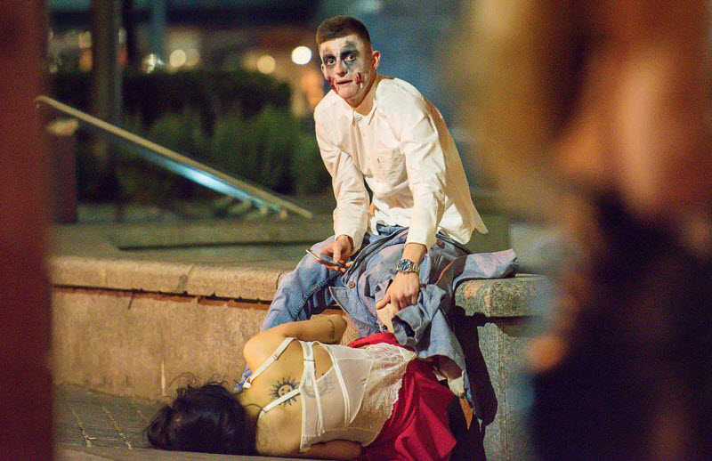 Британская молодежь заранее начала отмечать Хэллоуин