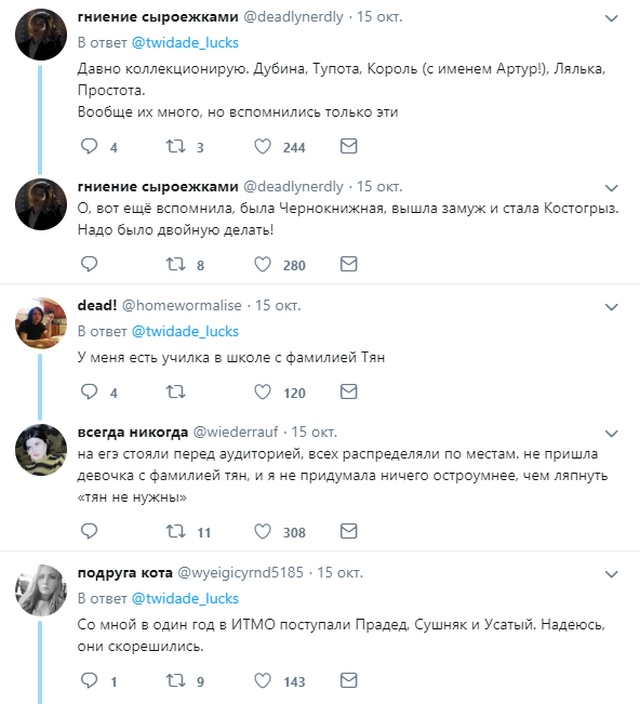 Пользователи сети посмеялись над самыми странными фамилиями