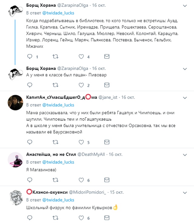 Пользователи сети посмеялись над самыми странными фамилиями
